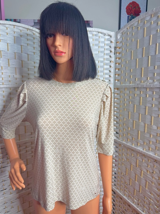 Tommy Hilfiger Tops - Tommy Hilfiger Patterned Short Sleeve Blouse Work Event Spring Summer